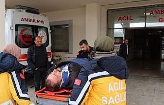 Şarampole yuvarlanan aracın sürücüsü yaralandı