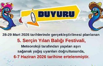 Serçin Yılan Balığı Festivali ertelendi