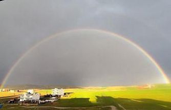 Siirt’te sağanak sonrası oluşan gökkuşağı hayran bıraktı