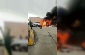 Sınırda korkutan patlama: Tır küle döndü