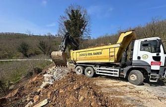 Tahirli-Kalkın grup yolunda heyelan çalışmaları tamamlandı