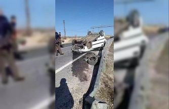 Takla atan araçtan burnu bile kanamadan kurtuldu