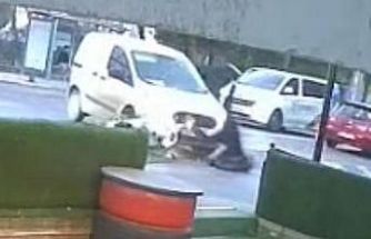 Tekirdağ’da otomobille çarpışan motosikletlinin yaralandığı kaza kamera