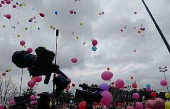 Tuzla’da balonlar kanseri yenen Almira için gökyüzüne uçtu