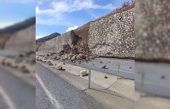 Yağışlara dayanamayan istinat duvarı yıkıldı