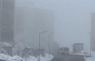 Yüksekova’da yoğun sis seyirlik görüntüler oluşturdu