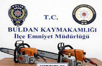 100 bin liralık motorlu testereleri çalan hırsızlar polisten kaçamadı