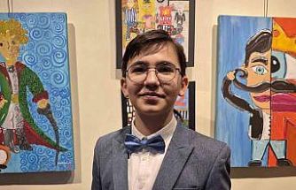 12 yaşındaki Egemen’in resim sergisi