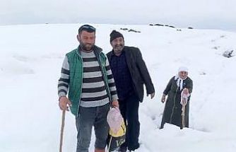 Ağrı’da Nisan karı köy yollarını kapattı