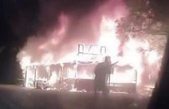 Amasya’da manav tezgahı alev topuna döndü