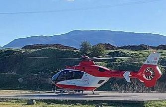 Ambulans helikopter kalp krizi geçiren hasta için havalandı
