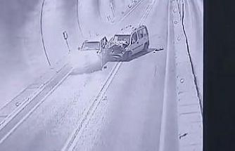 Artvin’de 7 kişinin yaralandığı tünel kazası kamerada