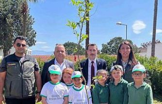 Bozdoğan Hükümet Konağı Bahçesinde çocuklarla fidan dikimi yapıldı