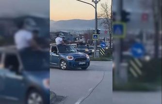 Bursa’da düğün konvoyu tehlike saçtı