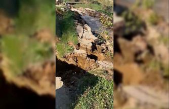 Bursa’da meydana gelen heyelan yolu parçalara ayırdı