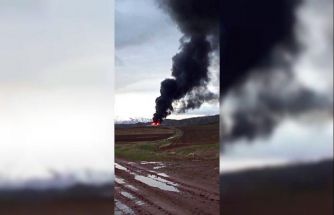 Çiftlik şantiyesinde yangın çıktı: Gökyüzü dumanla kaplandı