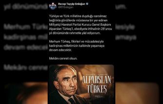 Cumhurbaşkanı Erdoğan, Alparslan Türkeş’i vefatının 29’uncu yıl dönümünde andı
