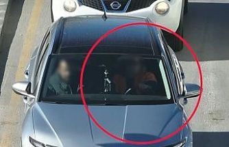 Dronu görünce emniyet kemerini taktılar