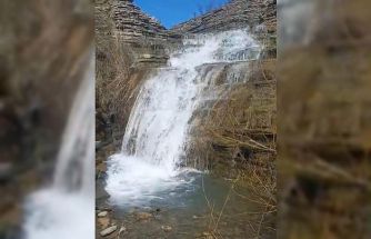 Elazığ’da yağışlar sonrası şelaleler coştu