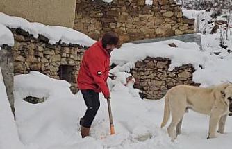 Erzincan’da hava soğudu, yüksek kesimlere kar yağdı