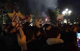 Erzurum’da Galatasaray taraftarının derbi galibiyeti coşkusu