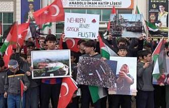 Gaziantep’te öğrencilerden Filistinlilere yönelik idam kararına tepki