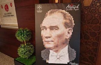 Germencik’te 500 çocukla Atatürk portresi oluşturuldu
