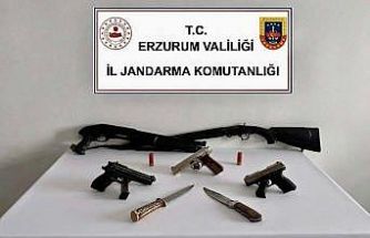 Jandarmadan operasyon: 2 şahıs ve çok sayıda silah yakalandı