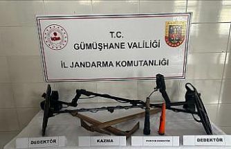 Kaçak kazı yapan 2 şüpheli suçüstü yakalandı