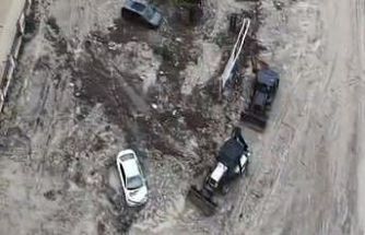 Kadirli’de selin bilançosu havadan görüntülendi