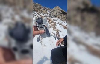 Kartal droneyi havada kaptı, zirvede bıraktı