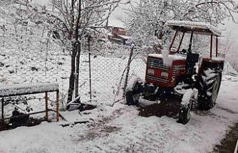 Kavak’ta kar yağışı