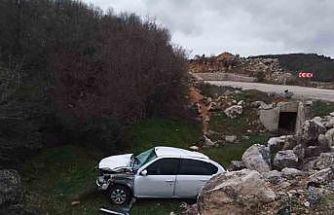 Kontrolden çıkan otomobil şarampole uçtu, sürücüsü yaralandı