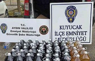 Kuyucak’ta 280 litre sahte alkol ele geçirildi