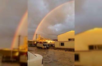 Siverek’te sağanak sonrası gökkuşağı mest etti