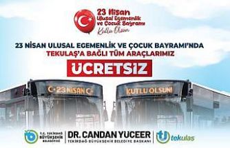 Tekirdağ’da 23 Nisan’da ulaşım ücretsiz