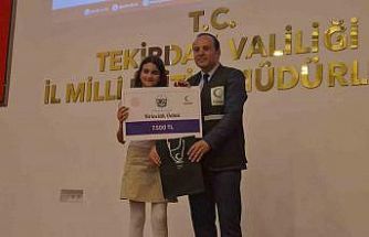 Tekirdağ’da "Sağlıklı Nesil Sağlıklı Gelecek" yarışmasında dereceye giren öğrenciler ödüllerini aldı