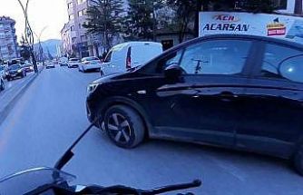 Trafik tartışmasında gerçeği kask kamerası ortaya çıkardı
