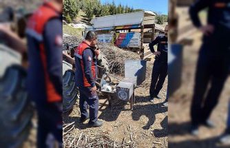 Traktörün şaftına ayağı sıkışan kadın yaralandı