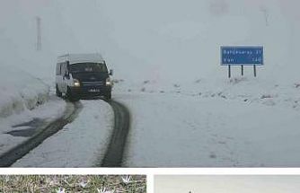 Van’da iki mevsim bir arada: Bir yanda bahar, diğer yanda kış