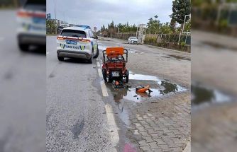 Vinçle çarpışan elektrikli motosikletin Rus uyruklu sürücüsü hayatını kaybetti