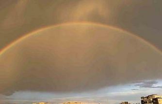 Yağmur sonrası oluşan gökkuşağı hayran bıraktı