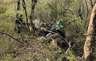 Yakakent’te traktör devrildi, sürücü yaralandı