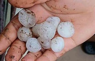 Araban’da etkili olan dolu yağışı korkuttu