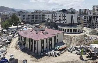 Defne ilçe jandarma komutanlığı hizmet binasında inşaat çalışmaları sürüyor