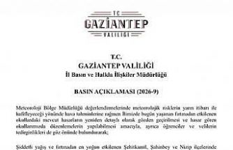 Gaziantep’te fırtına sonrası okullar tatil edildi