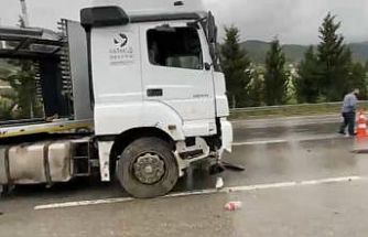 Osmaniye’de tır yağmurda savruldu