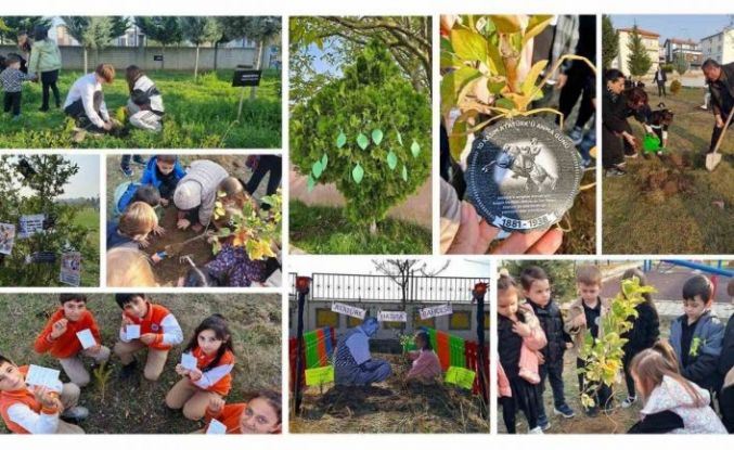 81 ildeki okullarda fidanlar, ‘Atatürk ve Vatan Sevgisi’ mesajlarıyla toprağa bırakıldı