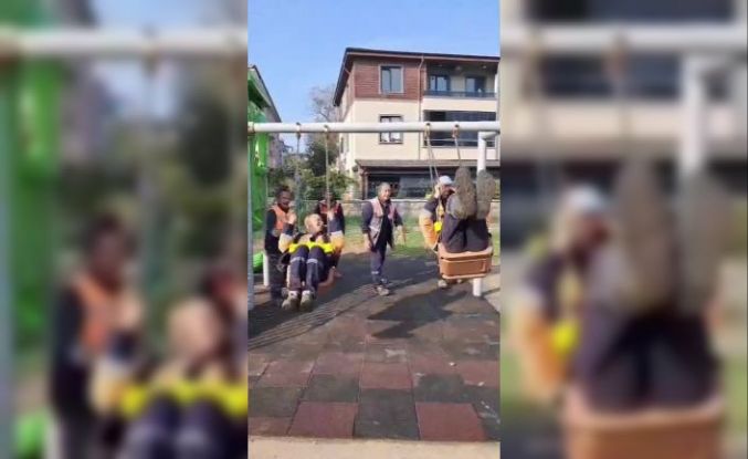 Yoğun çalışma temposuna salıncak molası verdiler