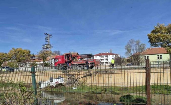 Yozgat’ta araç kanala uçtu 1 kişi yaralandı
